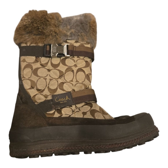 Coach Tan and Brown Signature Winter Boots - Picture 10 of 12